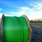 Huge roll of cable for underground cable installation, the Netherlands